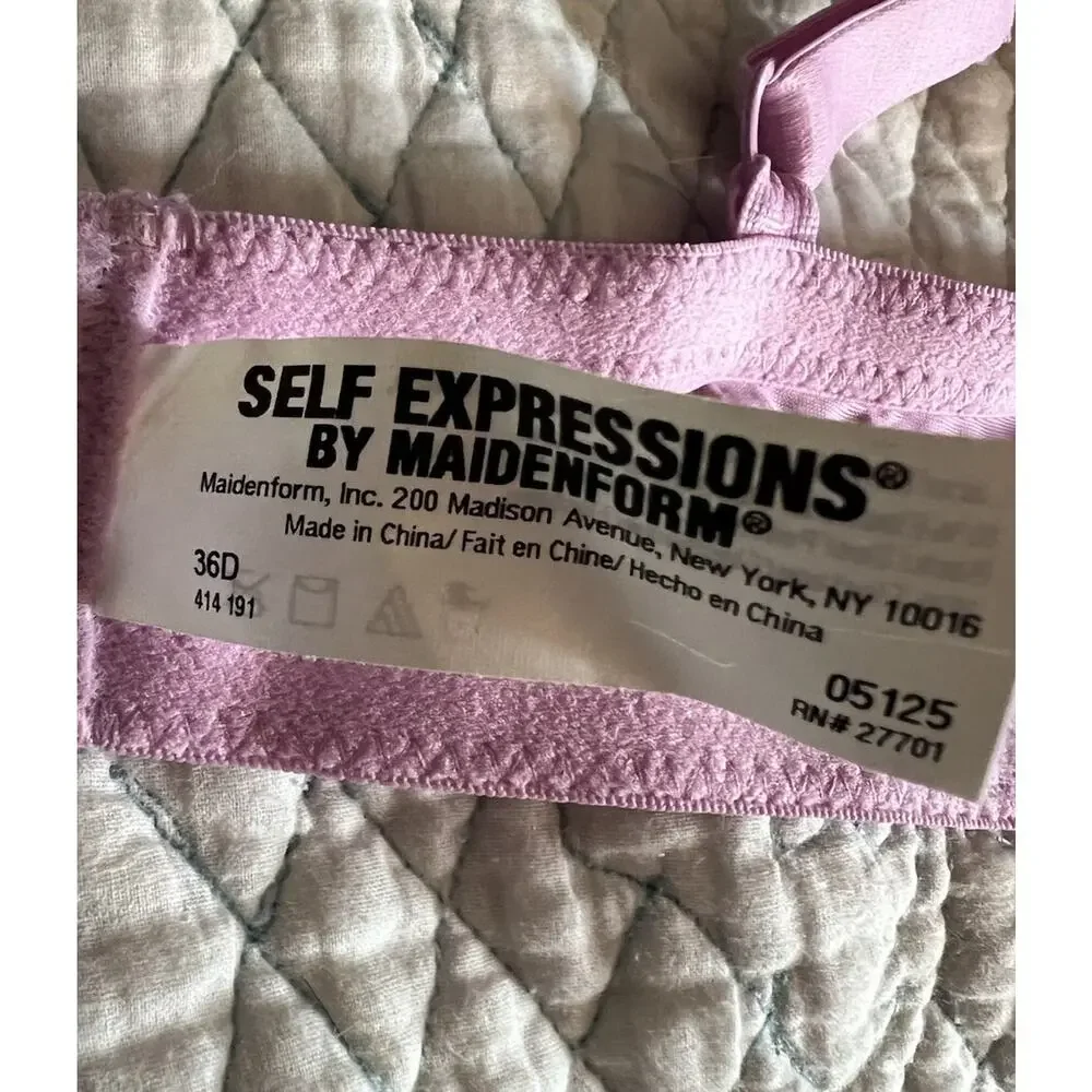 Self Expressions by Maidenform RN 27701 Pink Lace T-Shirt Bra Size 36D